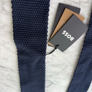BOSS navy Blue Knit Tie